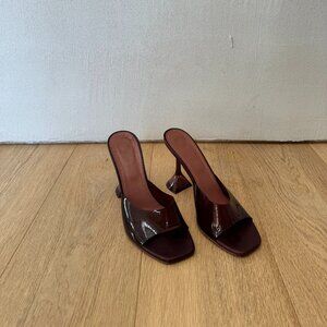 Amina Muaddi Lupita Open Toe Slippers  IT38 / Red